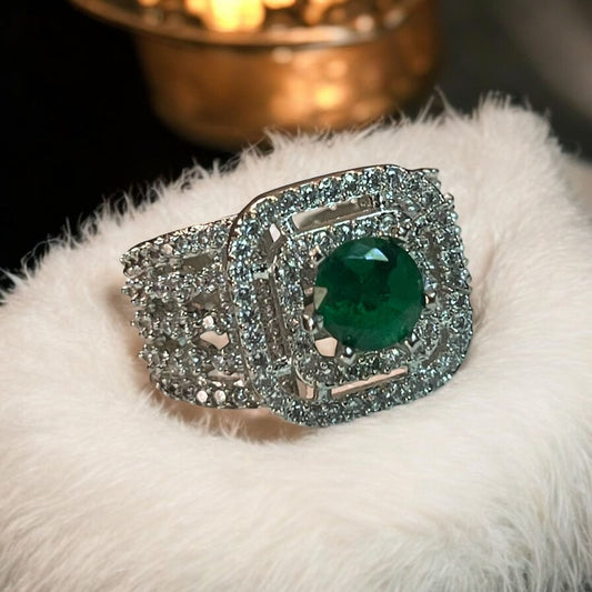 Emerald Crystal Ring